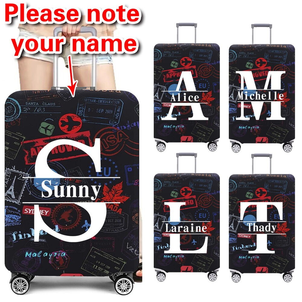 Customized Luggage Cover Protector (18-32) นิ้ว ผ้าคลุมกระเป๋าเดินทางยางยืด กระเป๋าเดินทางยางยืด ป้องกันรอยขีดข่วน