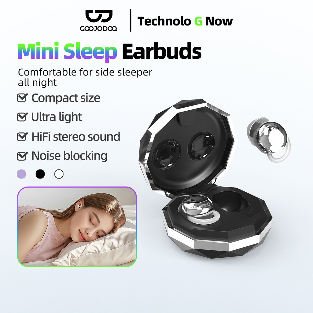 GOOJODOQ Sleep Earphones Ultra-Comfortable Sleep-Friendly Design Efficiently Block Noise Quick-charge Powerful Battery