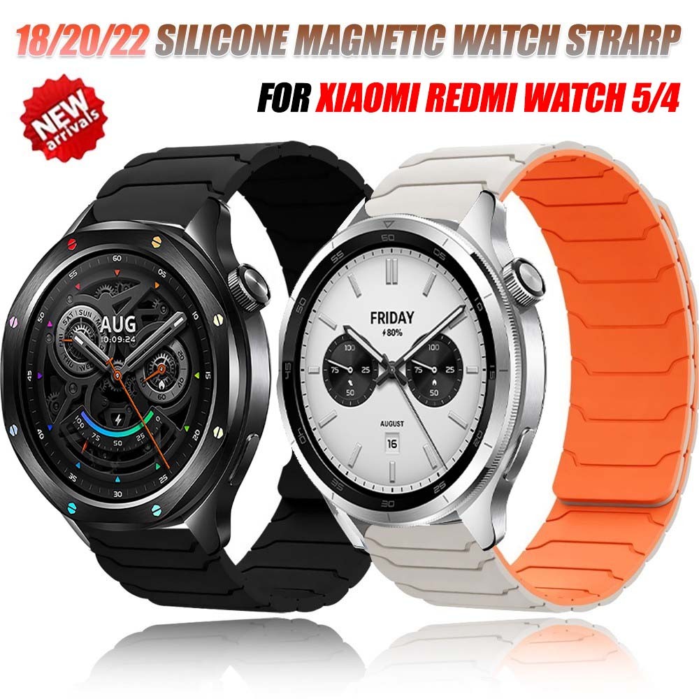 20 22 มม.ซิลิโคนแม่เหล็กสําหรับ Redmi Watch 3/3 Active Lite สายกีฬาสําหรับ Xiaomi Watch S4/S3