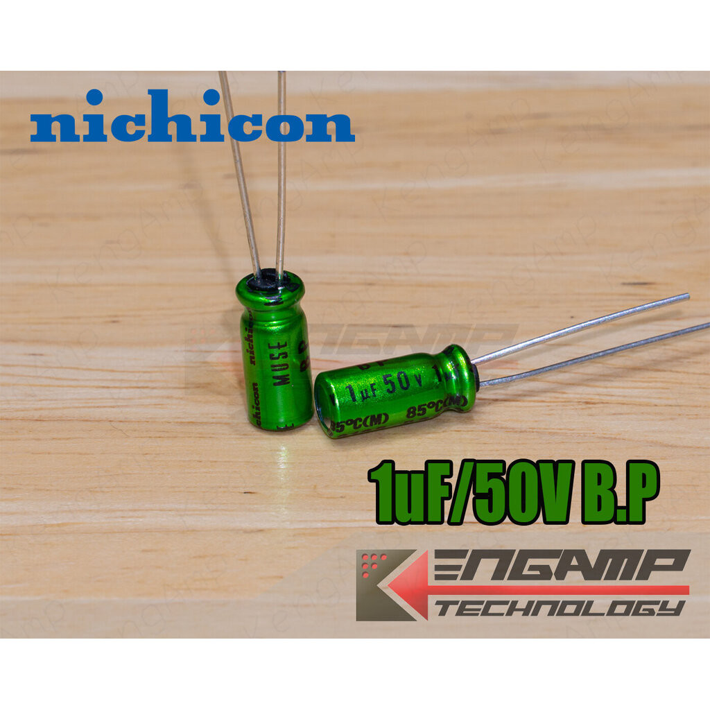 (1ตัว) [CAP] 1uF/50V B.P 85C Nichicon MUSE 5x11mm P=2mm