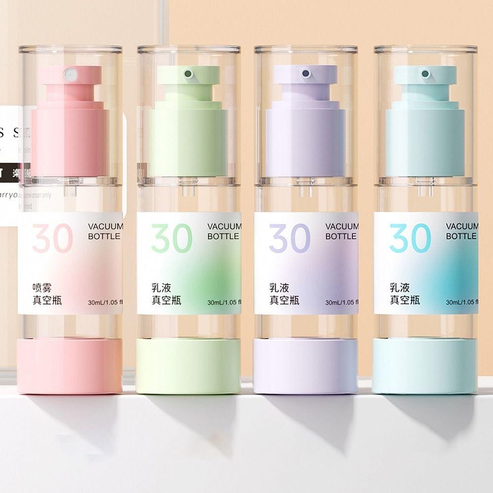 Uumir ขวดรีฟิลสูญญากาศ, ขวดสเปรย์ตัวอย่างแบบพกพาสีสันสดใส, เครื่องมือแต่งหน้า Push-type 30ml ขวดโลชั่น