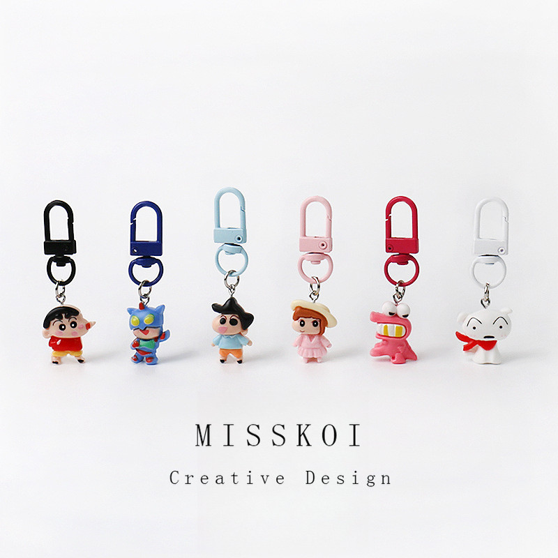 MISSKOI การ์ตูน Crayon Shin-Chan Series พวงกุญแจเครื่องประดับน่ารักทุกวันน่ารักสร้างสรรค์จี้ขนาดเล็ก