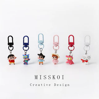 MISSKOI การ์ตูน Crayon Shin-Chan Series พวงกุญแจเครื่องประดับน่ารักทุกวันน่ารักสร้างสรรค์จี้ขนาดเล็ก