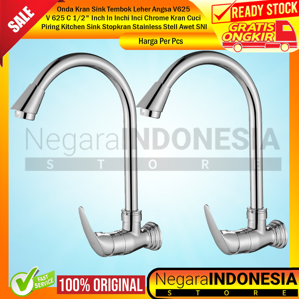 Onda Swan คอ Wall Sink ก๊อกน้ํา V625 V 625 C 1/2 "นิ้วนิ้ว Chrome อ่างล้างจานก๊อกน้ําสแตนเลสอ่างล้าง