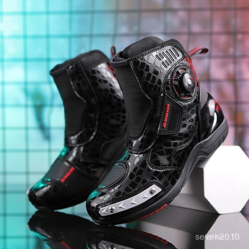Men Women Waterproof Motorcycle Boots Motocross Gear Shift Motorbike Protective Boots Luminous Motor