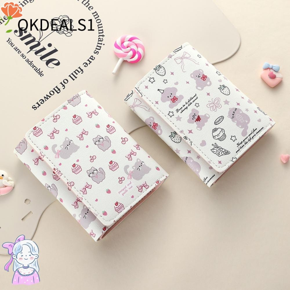 DEALSHOP กระเป๋าสตางค์ใบสั้น กระเป๋าใส่เหรียญลายการ์ตูน คิตตี้ หนัง PU น่ารัก กระเป๋าเงินกุทัณฑ์ นักเรียน