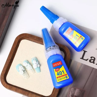Monja 20g เล็บกาว Strong 401 กาวธรรมชาติแห้งไม่จําเป็นต้อง โดยโคมไฟโปร่งใสทันที ตกแต่งเล็บเครื่องมือ