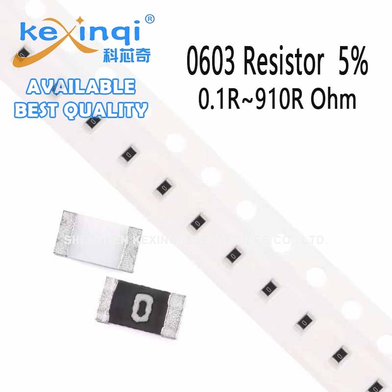 (100 ชิ้น) 0603 ตัวต้านทาน SMD 0.1R~910R 5% 1/10W 0.22R 0.33R 0R 1R 1.5R 3.3R 4.7R 10R 22R 33R 47R 51R 100R 220R 270R 330R 680R Ohm ความต้านทาน