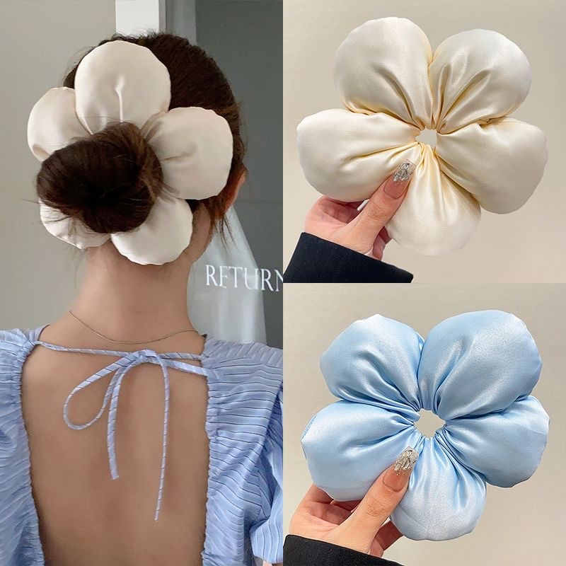 2025 สไตล์ใหม่สามมิติดอกไม้ผมแหวนสาว High-End ฟองน้ํา Scrunchy เครื่องประดับผม