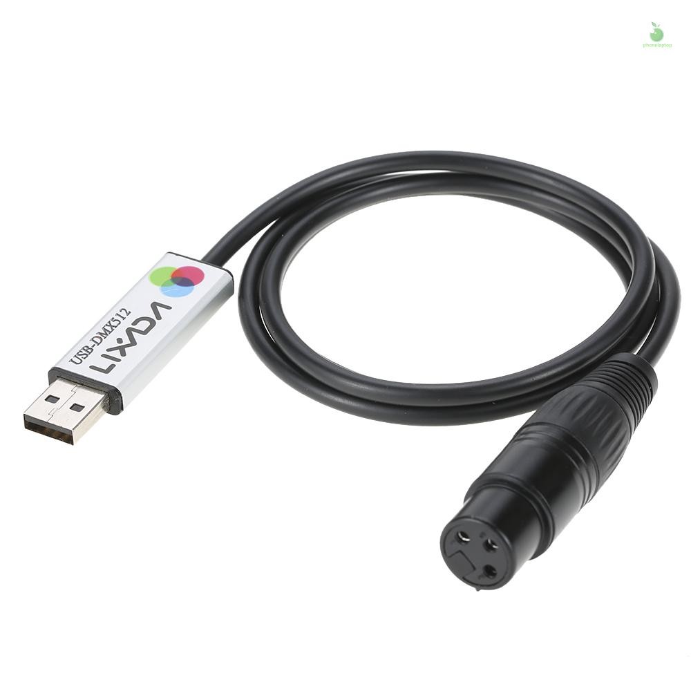 Lixada อะแดปเตอร์อินเทอร์เฟซ USB to DMX LED DMX512 คอมพิวเตอร์ PC Stage Light Controller Dimmer