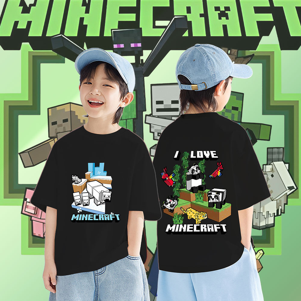 HOT SALE  Hot New Roblox Minecraft Sandbox Jj & Mikey Maizen Children’s Tshirt ย ราคา ถูกที่สุด ดีลบีเคเค