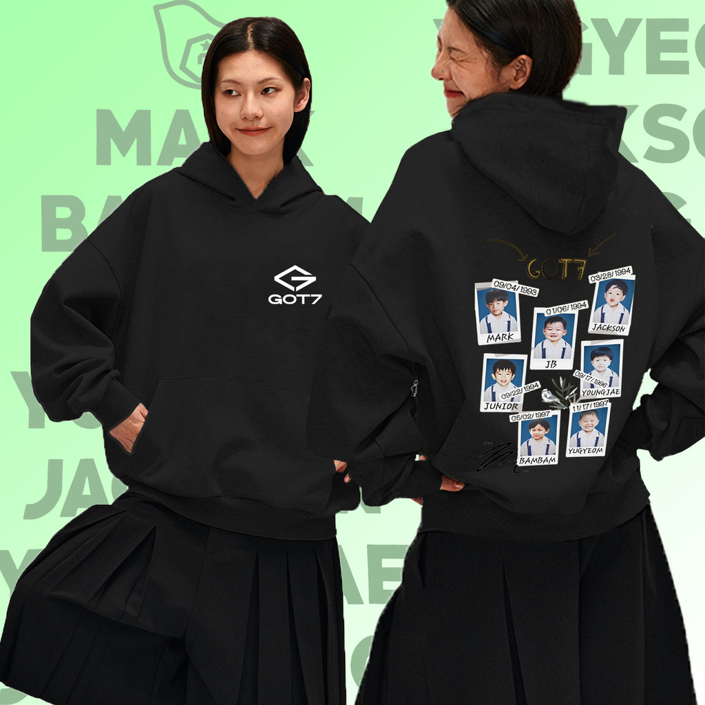 เสื้อฮู้ดแขนยาว รุ่นการ์ตูน GOT7 ผ้าฝ้ายพิมพ์ลายสองด้าน
