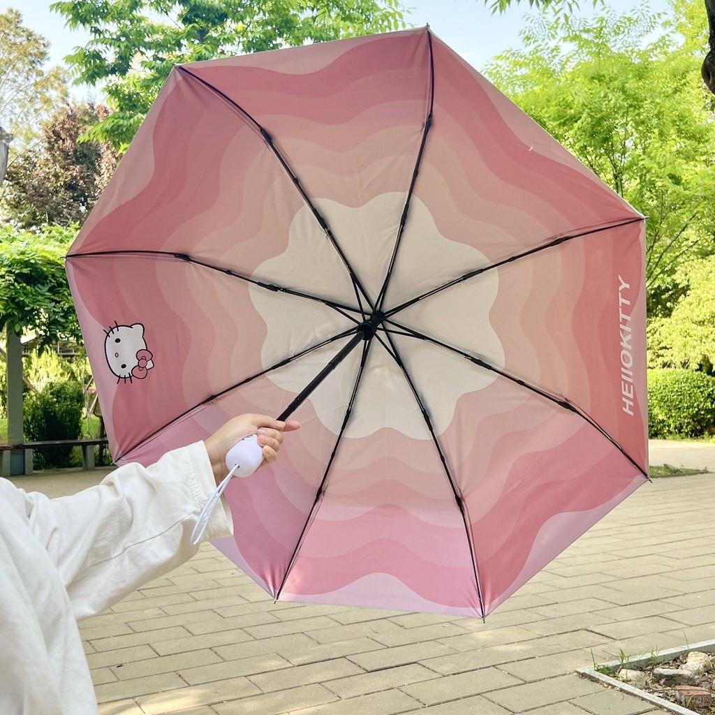 Shop hellokitty Automatic Umbrella Sunscreen Ultraviolet Rain หรือ Rain Sun Umbrella Girls 4.17 tg12