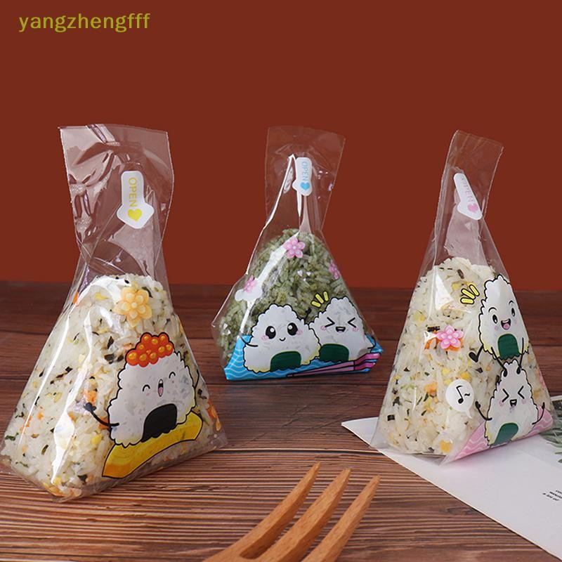 [yangzhengfff] 100 ชิ้นน่ารักการ์ตูนสามเหลี่ยมถุงบรรจุข้าวสาหร่ายทะเลซูชิ Mould กระเป๋าซูชิ Bento อุปกรณ์เสริมสาหร่ายข้าวซูชิกระเป๋า [ใหม่]