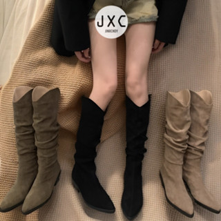 รองเท้าบูทแฟชั่นทรงสูงหนังนิ่มสำหรับฤดูหนาว PU เกาหลียืดหยุ่…