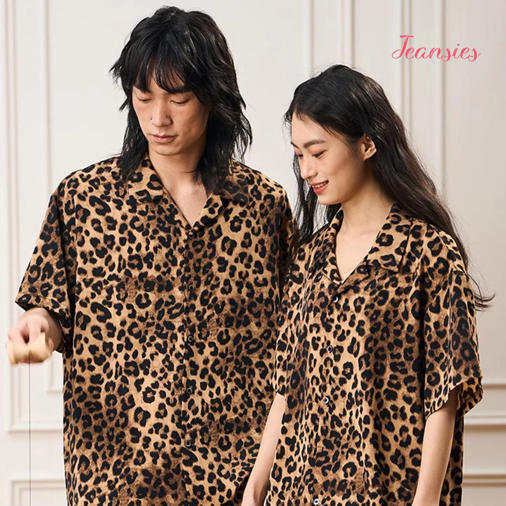 เสื้อเชิ้ตลายดอก แขนสั้น ลายเสือเท่ๆ