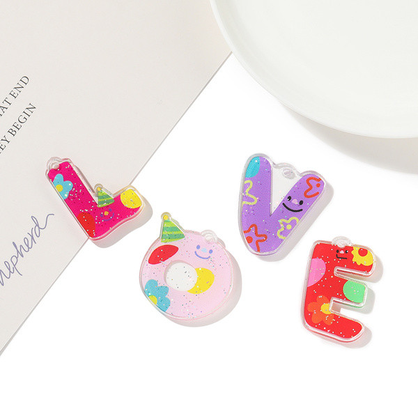 St.kunkka (ขนาดใหญ่) 5 ชิ้นตัวอักษรสีอะคริลิจี้เครื่องประดับ DIY จี้อะคริลิค - รูปที่ 5