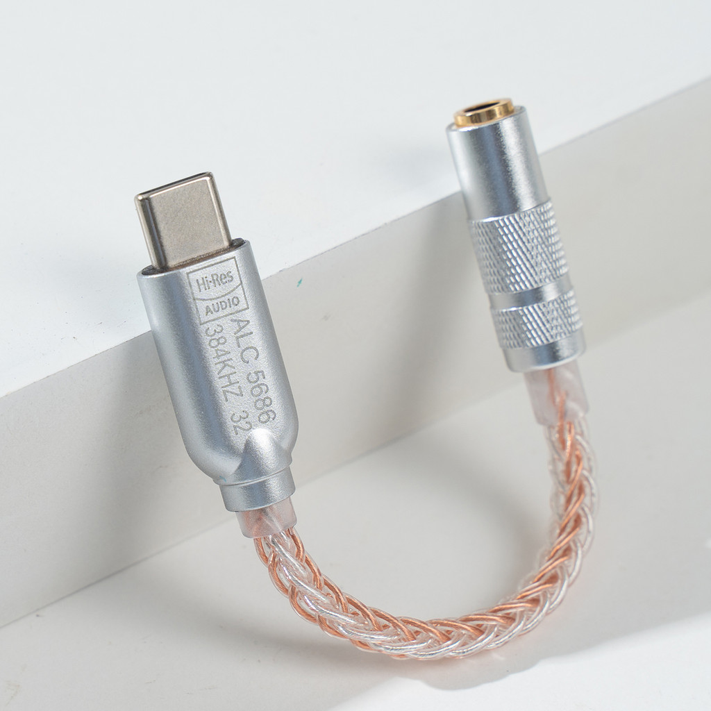 Realtek ALC5686 USB-C ถึง 3.5 มม.DAC หูฟังเครื่องขยายเสียงดิจิตอลถอดรหัสและอะแดปเตอร์ Hifi Dac Type-C ถึง 3.5 มม.