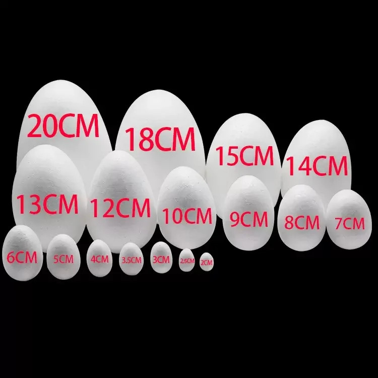2-7 ซม.สีขาวอีสเตอร์โฟมไข่ Styrofoam ไข่ปลอมสําหรับเด็กภาพวาด Handmade ฤดูใบไม้ผลิอีสเตอร์ Party ตกแต่งบ้าน DIY พวงหรีด Craft