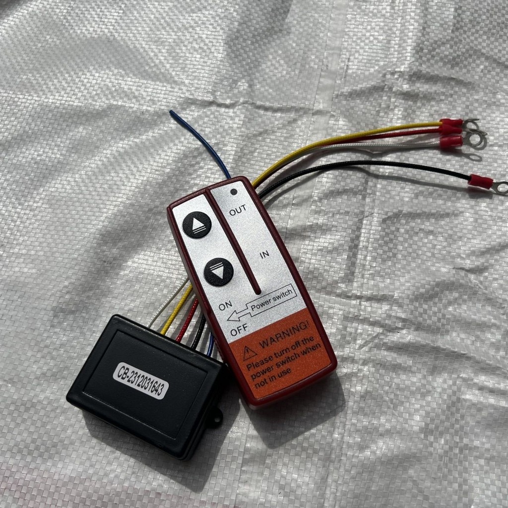 ♝-♝รีโมทควบคุมอุปกรณ์กว้านไฟฟ้า 12V 24V สวิตช์ไร้สายควบคุมรถ