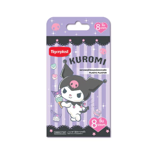 Tigerplast ไทเกอร์พลาส พลาสเตอร์ปิดแผลพลาสติก ลายคุโรมิ (Kuromi) 8 ชิ้น
