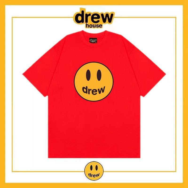 Justin Bieber Smiley Print เสื้อยืดแขนสั้นผ้าฝ้ายหลวมฤดูร้อนผู้ชายผู้หญิงแฟชั่น ราคา ถูกที่สุด ดีลบีเคเค แกลเลอรีภาพที่ 4