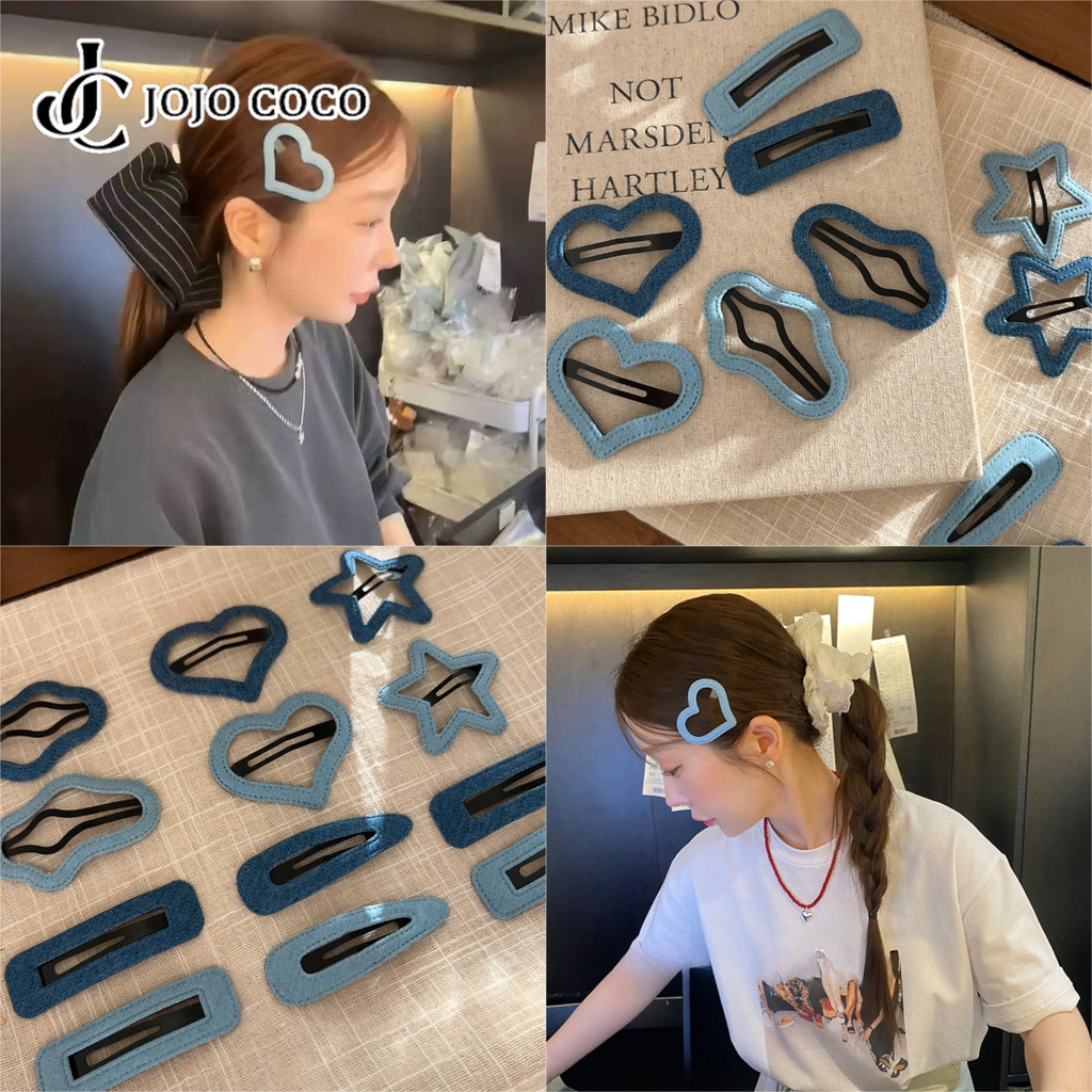 โจโจ้ โกโก้ น่ารักมัลติฟังก์ชั่มีสไตล์กิ๊บติดผมสีฟ้าคลิปหน้าม้าเครื่องประดับผม