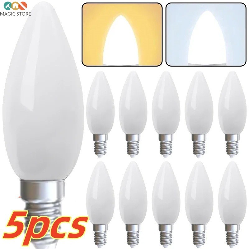 [บ้าน]หลอดไฟ LED E12 E14 ประหยัดพลังงาน 1W 220V, การเปลี่ยนไฟตู้เย็นด้วย 360° ไฟส่องสว่าง ตัวเลือกแสงอบอุ่น/สีขาว (1/3/5ชิ้น)