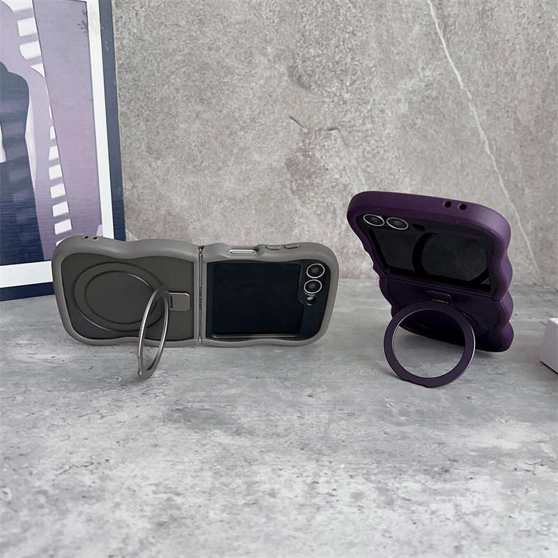 แหวนแม่เหล็กขาตั้ง Wave กรอบ Matte สําหรับ Samsung Galaxy รูปที่ 4