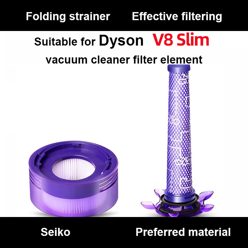 เหมาะสําหรับเครื่องดูดฝุ่น Dyson อุปกรณ์เสริมองค์ประกอบตัวกรอง V8 Slim ด้านหน้าและด้านหลังกรองวัสดุสิ้นเปลือง