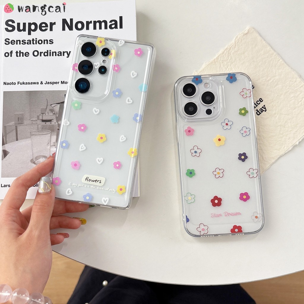 สําหรับ Vivo V60 V50 Lite V40 V40E V30 V30E V29 V29E V25 V25E V21 V21E V21S V19 V17 V15 Pro Lite V11i เคสโทรศัพท์ ins เกาหลีสไตล์น่ารักกรณีที่มีสีสันกรณีกรณีกรณีกรณีกรณีกรณีกลับดอกไม้นุ่มกรณี