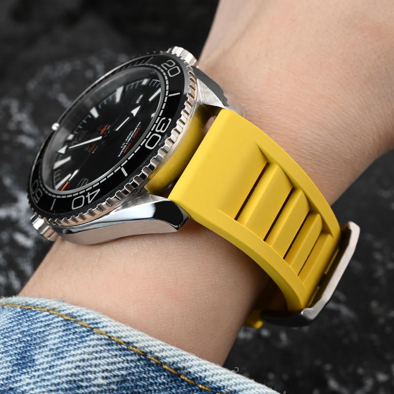 Fkm สายคล้อง 19/20/22/24 มม.สําหรับ Swatch X Omega MoonSwatch Universal Quick Release Fluoro สายรัดข้อมือยางสําหรับ Seiko Casio นาฬิกา