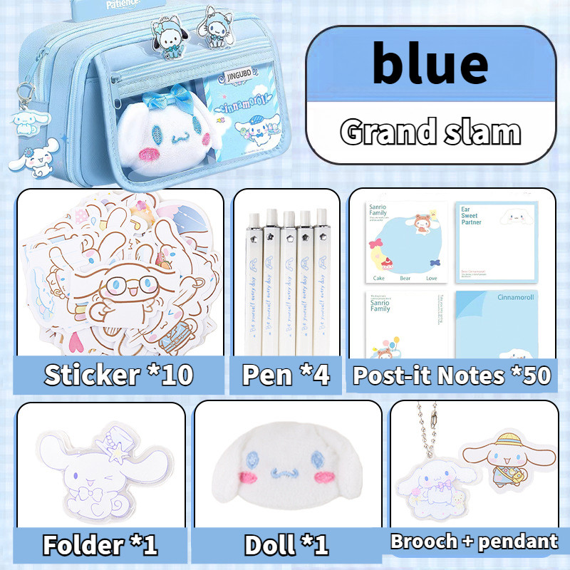 กล่องดินสอใส Sanrio Cinnamoroll ความจุใหญ่ ทนทานสิ่งสกปรก เรียบง่าย