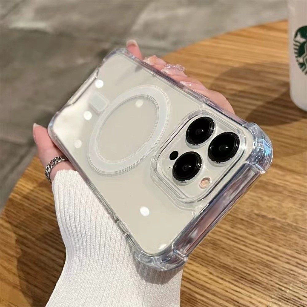 การป้องกันสี่มุมเข้ากันได้สําหรับ iphone 16 pro max 15 14 13 12 11 pro max Plus เคสแข็งโปร่งใส
