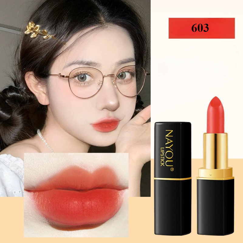 ลิปสติกเนื้อแมทไม่ติดกันน้ํา ถ้วยเม็ดสีสูง