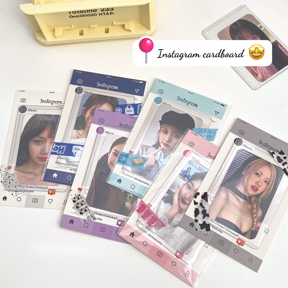 6 ชิ้น/เซ็ต Ins กระดาษแข็ง Photocard Protector การ์ดพื้นหลัง Deco วัสดุบรรจุภัณฑ์