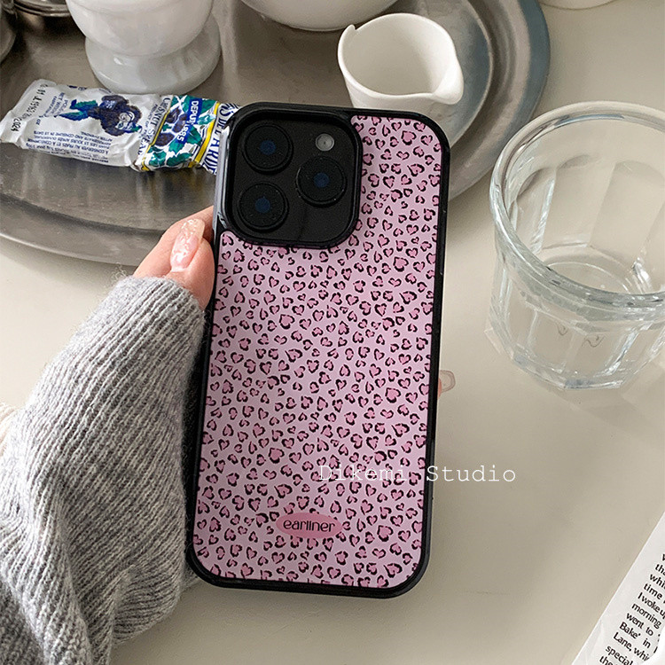 เกาหลีins Nicheหวานนางฟ้าน้อยสีชมพูรักบุคลิกภาพภาพประกอบขอบสีดําเคสอ่อนสําหรับIphone15promax/16pro/13/12/11 รวมทุกอย่าง 14proโทรศัพท์มือถือป้องกันCas