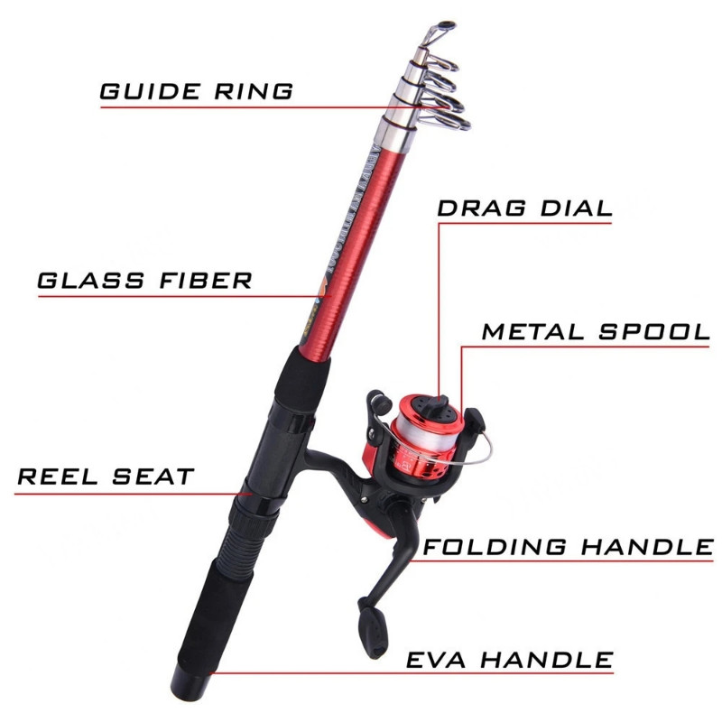 ชุดคันเบ็ดตกปลาพร้อมรอก ขนาด 1.8 เมตร และสายเบ็ด 150 เมตร สำหรับการตกปลาอย่างสมบูรณ์ - รูปที่ 4