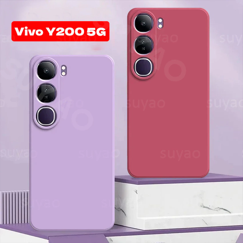 สําหรับVivo X300 Pro V60 Lite V50 Y200 Y19S 5G 2024 โทรศัพท์กรณีSoft TPUยางสแควร์เกราะปลอกVivoY200 VivoV60 VivoY19S V40 กันกระแทกคลาสสิกตรงขอบปกหลัง