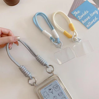 Phone Lanyard สายคล้องโทรศัพท์มือถือ สไตล์วินเทจ Weave เชือกเส้นเล็ก แบบถัก สีน้ําตาล สีดํา สีขาว Macarons แบบเรียบง่าย