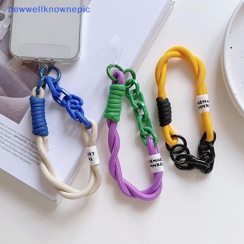 Newwellknownepic ไนลอนที่มีสีสันโทรศัพท์ Chain พวงกุญแจสร้อยข้อมือโทรศัพท์มือถือจี้ Lanyard สายคล้องกระเป๋าสายรัดข้อมือตกแต่ง TH