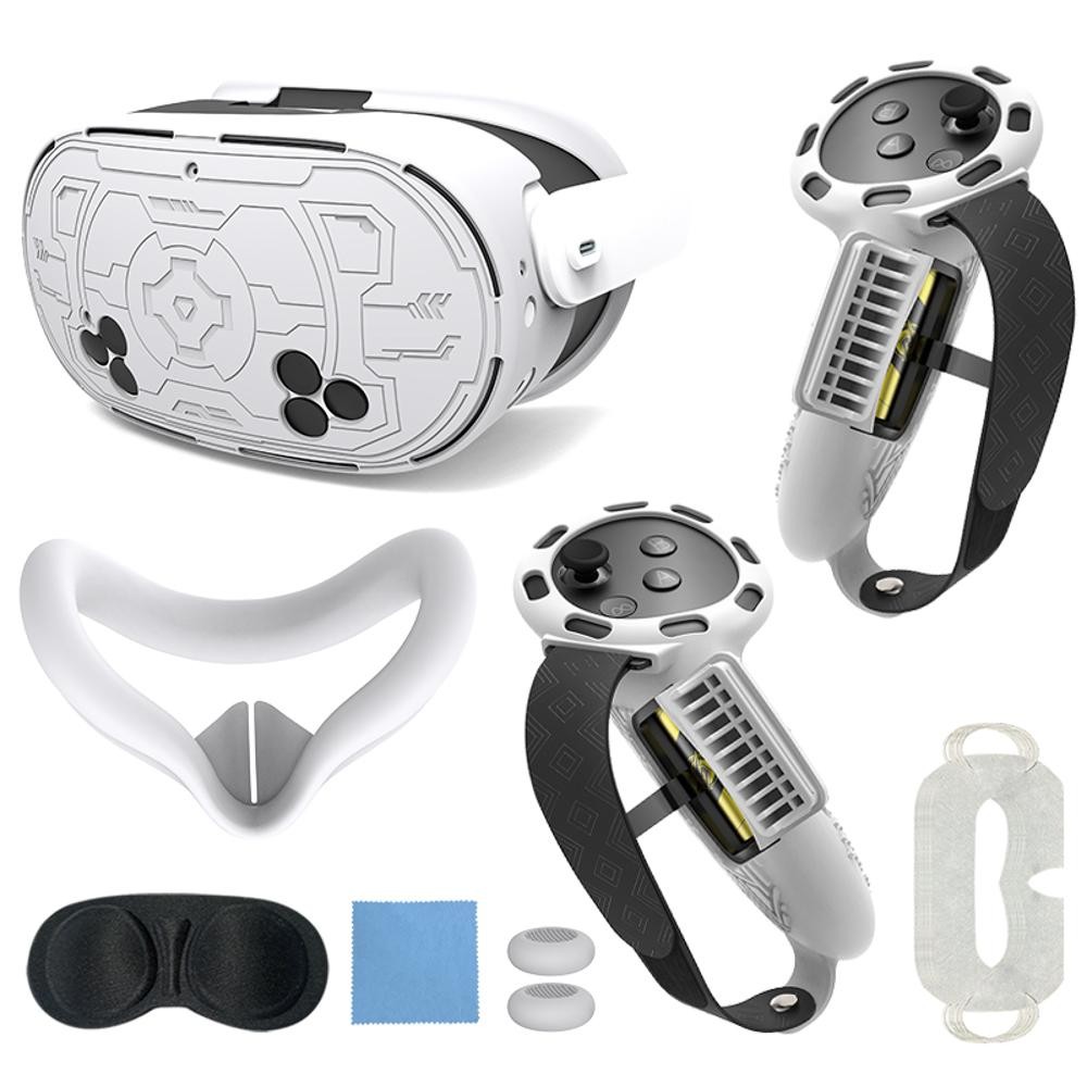 ชุดซิลิโคนสําหรับอุปกรณ์เสริม Meta Quest 3s, หน้าป้องกัน TPU, ฝาครอบด้ามจับคอนโทรลเลอร์, ตัวป้องกันเลนส์กล้อง, ฝาครอบแบบนิ่ม, ฝาครอบเลนส์ป้องกันสําหรับ Quest 3s