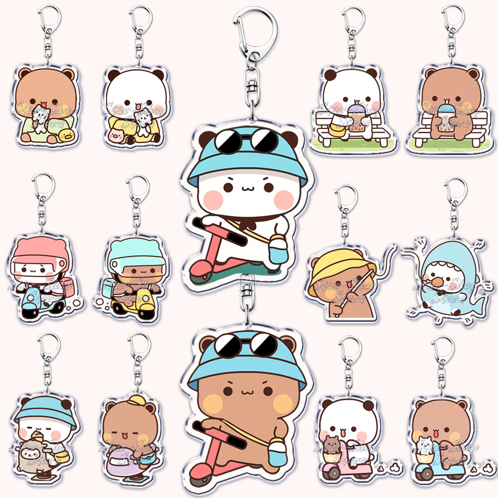 พวงกุญแจ, Standee Model Cute Bubu Love Dudu Yier Panda Cute Study Desk Decorative