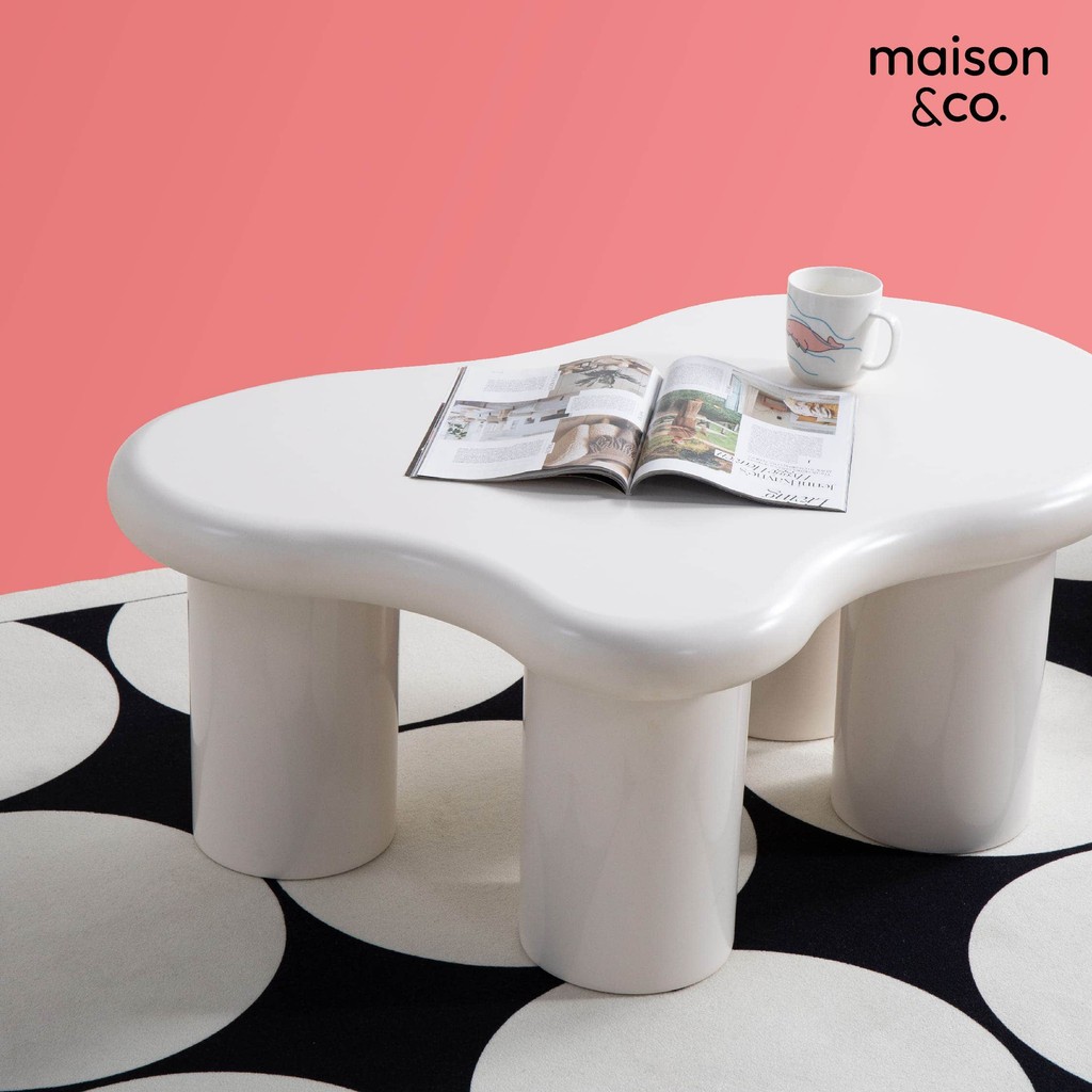 SB Design Square โต๊ะกลาง รุ่น ZAMITY สีครีม (100x67x41 ซม.) แบรนด์ MAISON&CO.
