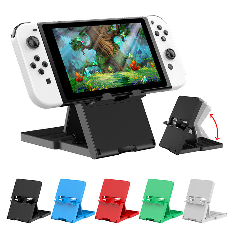 ที่วางขาตั้งสําหรับ Nintendo Switch, ขายึด Switch Lite, ขาตั้งเล่นขนาดกะทัดรัดแบบพกพาแบบพับได้แบบปรับได้สําหรับ Switch OLED