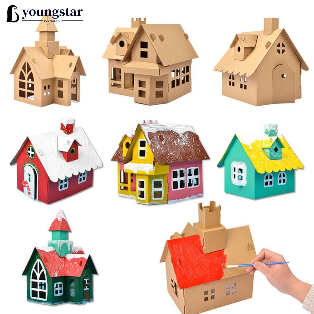 Youngstar ชุดโมเดลบ้านคริสต์มาสกระดาษแข็งระบายสีโรงละครกระดาษตกแต่ง Self-making Handmade รุ่นของขวัญเด็ก G1S9 ราคา ถูกที่สุด ดีลบีเคเค