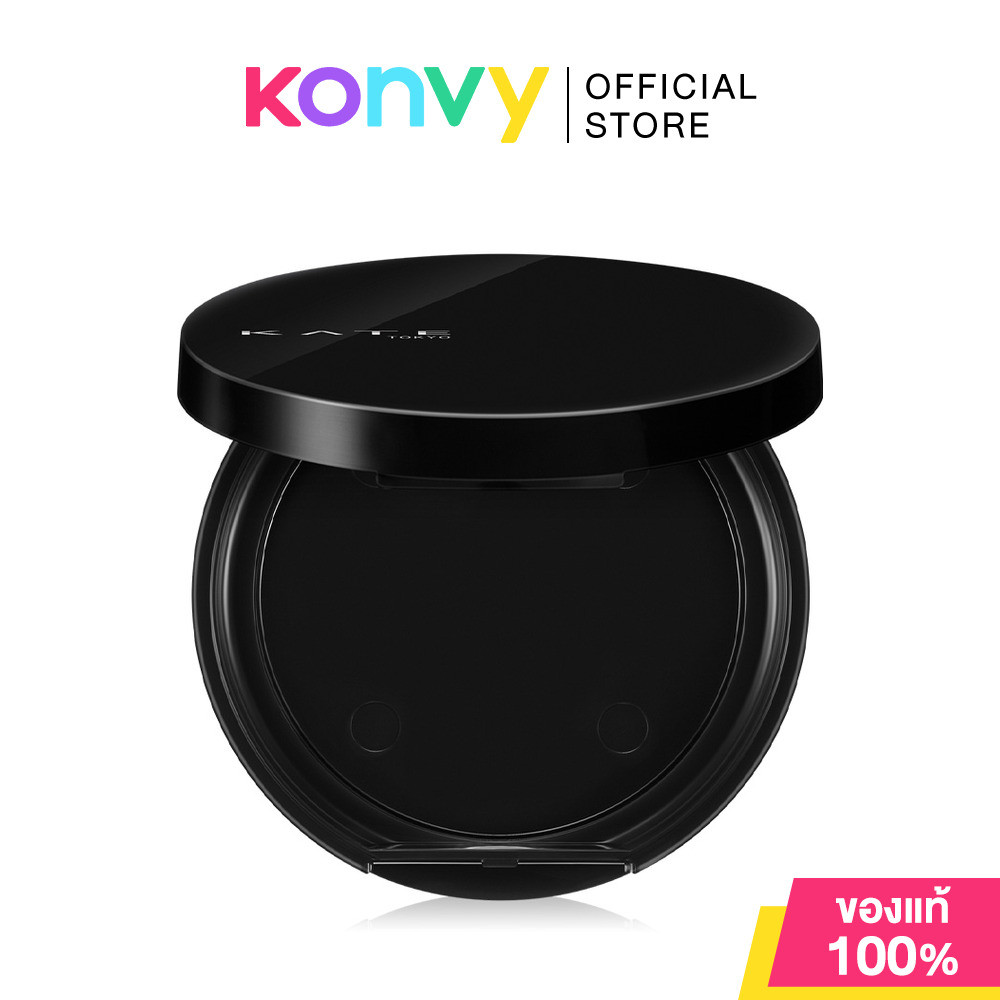 KATE Moon Pressed Bright Powder Case 1pc ตลับแป้งมาพร้อมกับกระจก สีดำเงา.