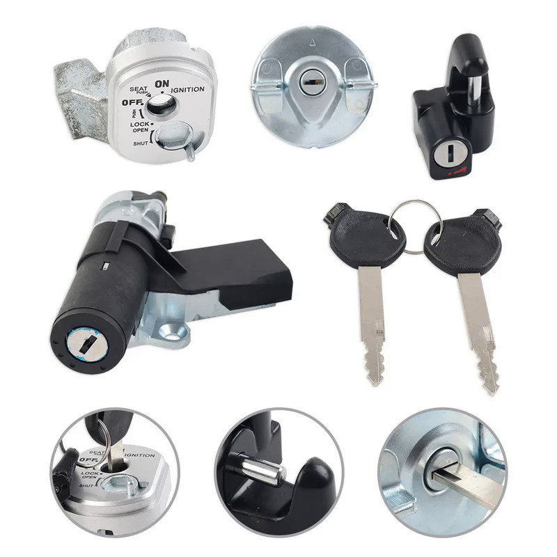 Mo Motorcycle Ignition Switch Helmet Lock Fuel Gas Cap Set For Honda NPS50 Ruckus 2003-2005 For Ruck