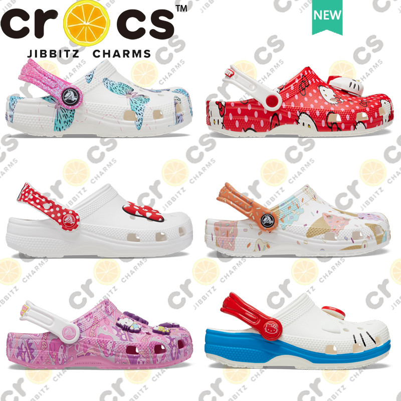 Crocs รองเท้าหัวโตเด็กผู้หญิง หลายลาย Hello Kitty Frozen การ์ตูนน่ารัก กันลื่น น้ำหนักเบา ใส่สบาย รองเท้าแตะเด็ก