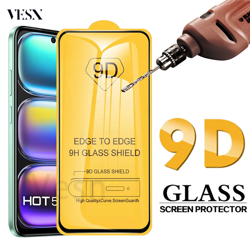 ฟิล์มกระจกแบบเต็มจอ 9D กาวเต็มแผ่น อย่างดี Infinix Hot 50 50i 40 40i 30 30i Play NFC Note 40 40X 30 VIP 30i Smart 9 8 7 HD GT 20 10 Pro 4G 5G 2024